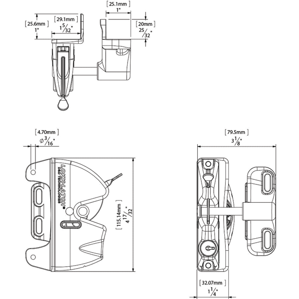 D&D LOKKLATCH - GRAVITY LATCH (LOCKABLE) - WHITE