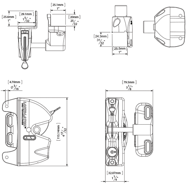 D&D LOKKLATCH - GRAVITY LATCH with EXTERNAL ACCESS KIT - WHITE