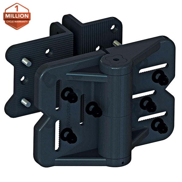 C-STONE 4-WAY ADJUSTABLE SPRING HINGE - SUPER HEAVY DUTY - BLACK (PAIR)